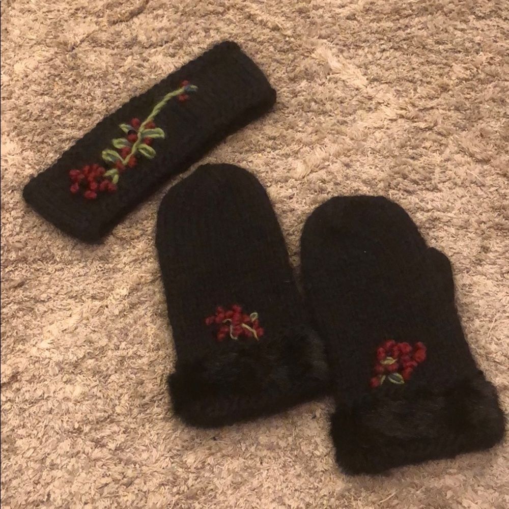 SNO mittens & headband set OS (1177)